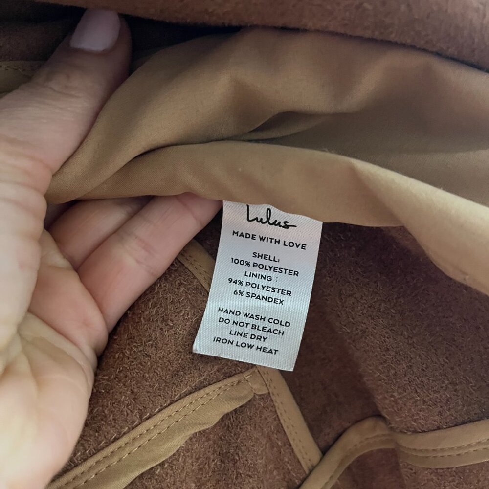 Lulus Suede with Love Tan Moto Jacket | Size M - Picture 9 of 10
